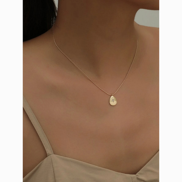 Anthropologie Jewelry - 3/$30 Gold Simple Dainty Water Drop Necklace